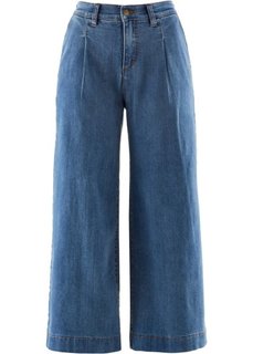 Широкие джинсы длины 7/8 (синий «потертый») Bonprix