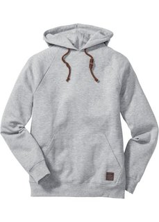 Свитшот Regular Fit с капюшоном (светло-серый меланж) Bonprix