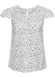 Шифоновая блузка (белый/черный с рисунком звезд) Bonprix