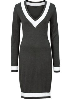 Вязаное платье (темно-серый/белый) Bonprix