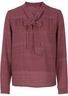 Обязательный элемент гардероба: блузка с бантом (кленово-красный/цвет белой шерсти с узором) Bonprix