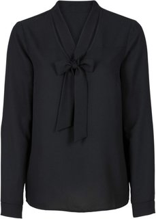 Обязательный элемент гардероба: блузка с бантом (черный) Bonprix