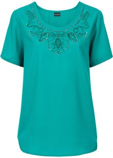 Блузка с прорезями (темно-изумрудный) Bonprix