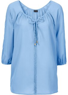 Блузка с кружевной отделкой (нежно-голубой) Bonprix