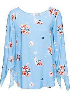 Классика гардероба: блузка (нежно-голубой в цветочек) Bonprix