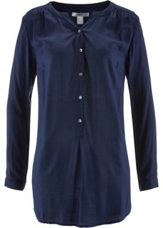 Легкая фланелевая блуза (темно-синий) Bonprix