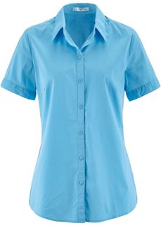 Блуза-рубашка с короткими рукавами (светло-голубой) Bonprix
