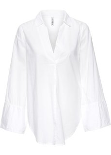 Блузка с широкими манжетами (белый) Bonprix