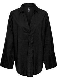 Блузка с широкими манжетами (черный) Bonprix