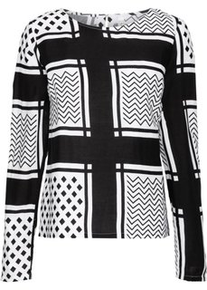 Блузка с принтом пейсли (белый/черный с принтом) Bonprix