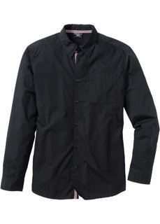 Рубашка с длинным рукавом, стандартный покрой (черный) Bonprix