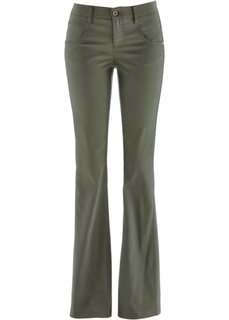 Брюки bootcut из эластичного бенгалина (темно-оливковый) Bonprix