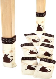 Носки для ножек стульев или стола Кошечка (8 шт.) (бежевый/коричневый) Bonprix