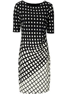 Мини-платье с графичным узором (черный/экрю) Bonprix