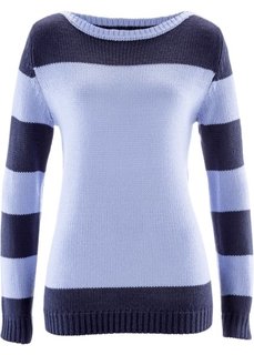Пуловер (жемчужно-синий/темно-синий) Bonprix