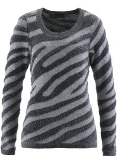 Пуловер (дымчато-серый/серебристый с узором) Bonprix