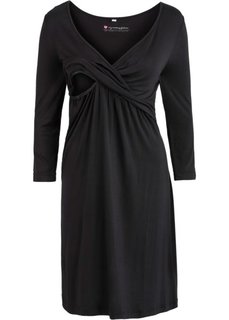 Трикотажное платье для будущих и кормящих мам (черный) Bonprix