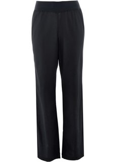 Льняные брюки (черный) Bonprix