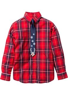 Рубашка с галстуком, Размеры  116/122-164/170 (красный/зеленый) Bonprix