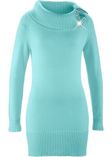 Длинный пуловер (пастельная аква) Bonprix