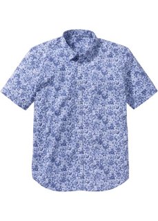 Рубашка Regular Fit с коротким рукавом (белый/синий с рисунком) Bonprix
