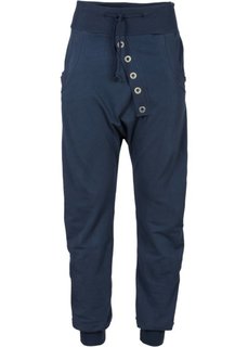 Трикотажные брюки с застежкой на ряд пуговиц (темно-синий) Bonprix