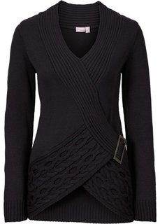 Вязаный пуловер (черный) Bonprix