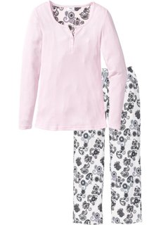 Пижама (нежно-розовый/кремовый с принтом) Bonprix