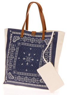 Шопер с орнаментами (синий/белый) Bonprix