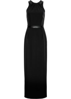Платье с кожаными аппликациями Marcell von Berlin for bonprix (черный)