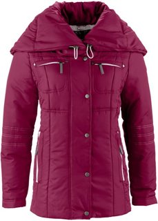 Стёганая куртка с большим воротником (виноградный) Bonprix