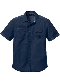 Рубашка Regular Fit с коротким рукавом (темно-синий) Bonprix