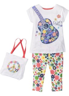 Футболка + легинсы-капри + сумка (3 изд.) (белый) Bonprix