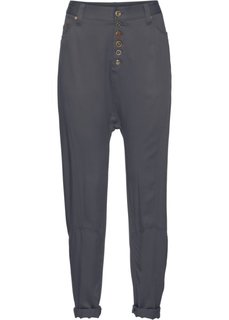 Укороченные брюки в стиле бэгги на длинной линии пуговиц (темно-серый) Bonprix