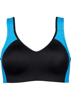 Спортивный бюстгальтер, чашка F (черный/бирюзовый) Bonprix