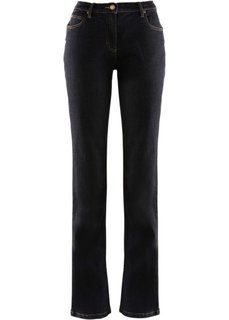 Джинсы стретч Straight, низкий рост (K) (черный) Bonprix