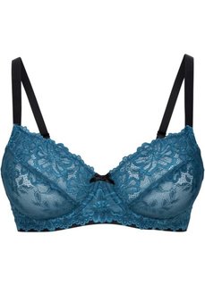 Кружевной бюстгальтер на косточках, чашка B (сине-зеленый/черный) Bonprix