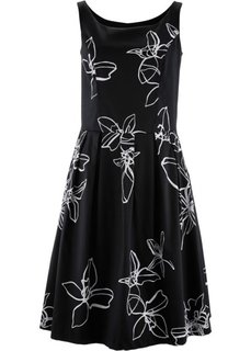 Платье (черный/белый с рисунком) Bonprix