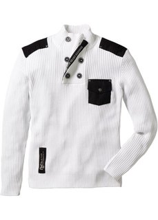 Эффектный пуловер облегающего покроя (белый) Bonprix