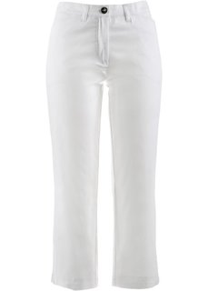 Брюки стретч длиной 7/8 (белый однотонный) Bonprix