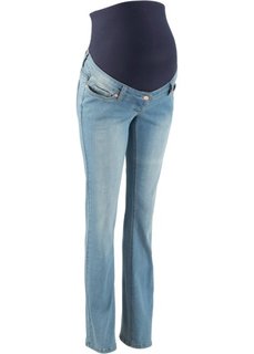 Слегка расклешенные джинсы для будущих мам (голубой выбеленный) Bonprix