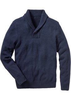 Пуловер Slim Fit (темно-синий) Bonprix