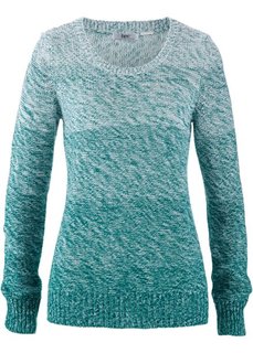 Пуловер меланж с цветовым переходом (темно-изумрудный) Bonprix