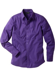 Рубашка стретч зауженного покроя (лиловый) Bonprix