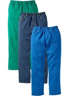 Джинсы в комплекте (3 шт.), XXL (лазурный + зеленая паприка + синий «потертый») Bonprix