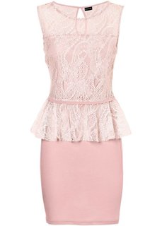 Коктейльное платье с кружевной верхней частью (дымчато-розовый) Bonprix