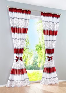 Штора Майра (1 шт.), гофрированная тесьма (красный) Bonprix
