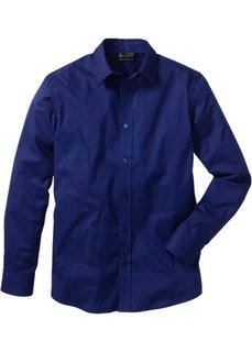 Рубашка стретч зауженного покроя (ночная синь) Bonprix
