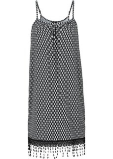 Трикотажное платье с вязаным кружевом (черный/белый) Bonprix