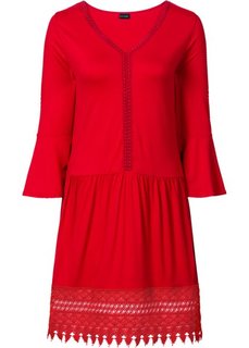 Платье в стиле бохо с аппликацией (красный) Bonprix